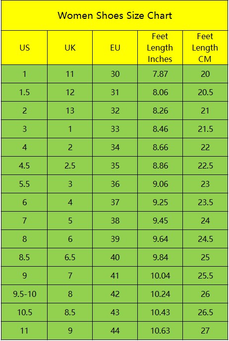 Shoe Size Chart